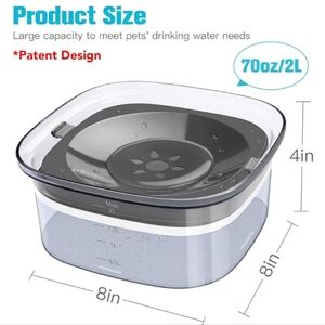 No Spill Large Capacity Water Bowl
